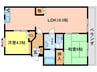 第3福岡ハイツ 2LDKの間取り