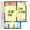 ロイヤルコート山城 1DKの間取り
