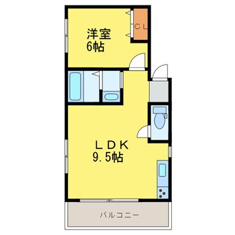 間取図 徳島線/徳島駅 徒歩10分 4階 築32年