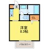 カーサ安宅 1Kの間取り