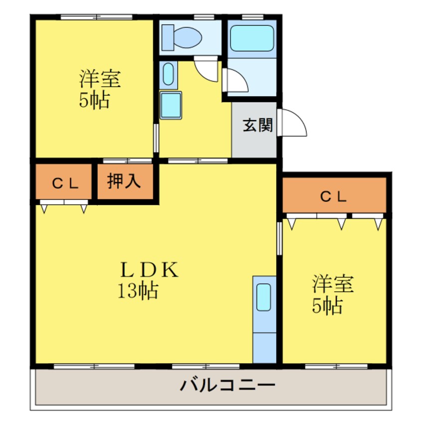 間取図 徳島線/徳島駅 バス15分住吉四丁目下車:停歩1分 4階 築45年