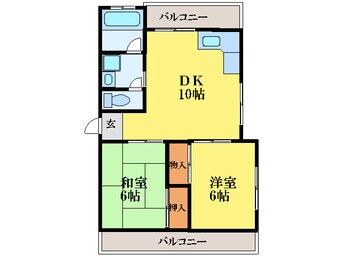 間取図 徳島線/徳島駅 徒歩20分 4階 築39年