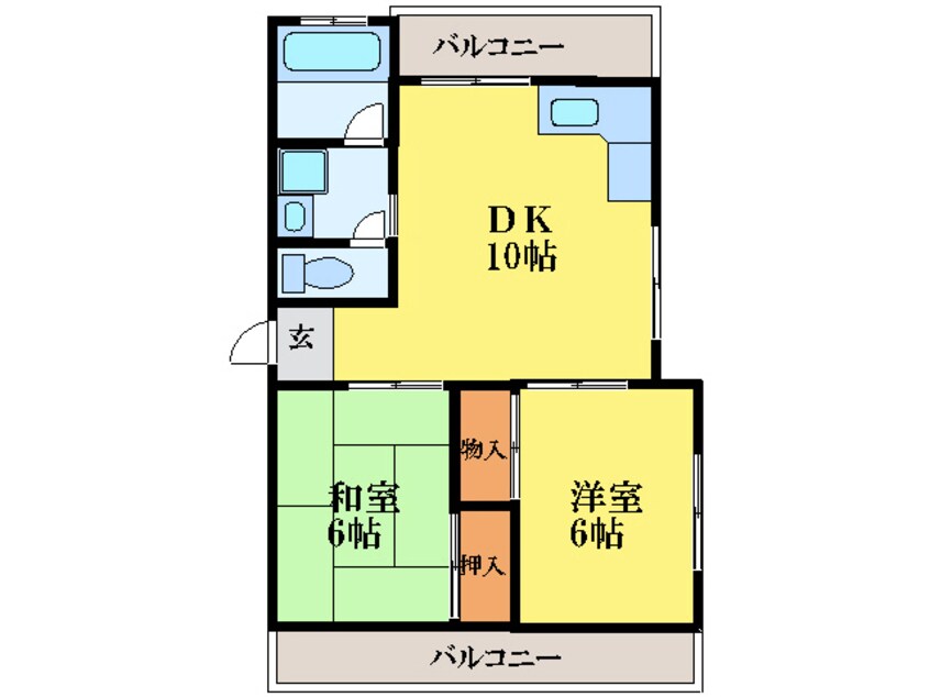 間取図 徳島線/徳島駅 徒歩20分 4階 築39年