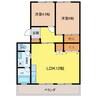 天神マンション1 2LDKの間取り