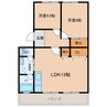 天神マンション1 2LDKの間取り