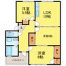 徳島線/府中駅 徒歩25分 2階 築34年 3LDKの間取り