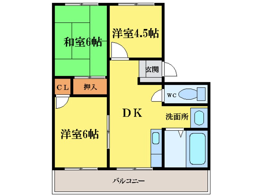間取図 徳島線/蔵本駅 徒歩15分 4階 築39年