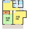 住吉ハウス 2DKの間取り