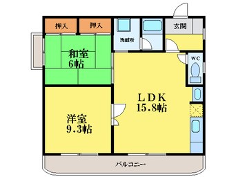 間取図 徳島線/徳島駅 徒歩25分 4階 築33年