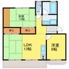 コスモハイツ 2LDKの間取り
