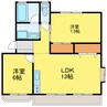 コスモハイツ 2LDKの間取り