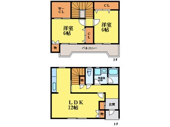 間取図 徳島バス（徳島市）/大松東 徒歩10分 1-2階 築20年