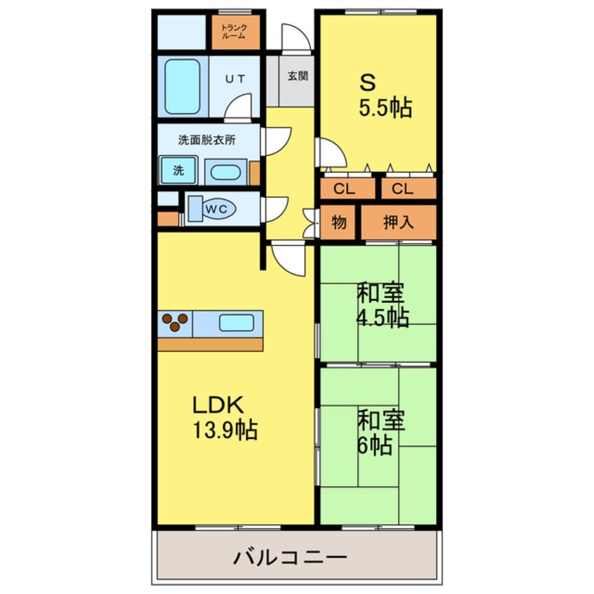 間取図 ライオンズマンション徳島南佐古