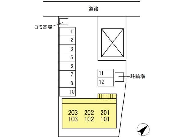 配置図 徳島市営バス/吉野川大橋 徒歩8分 2階 築19年