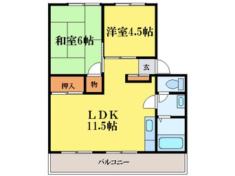 間取図 徳島線/佐古駅 車移動　10分1km 4階 築39年