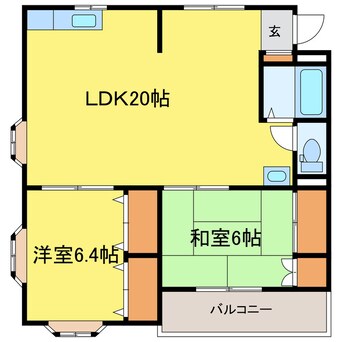 間取図 牟岐線/二軒屋駅 車移動　10分2km 1階 築23年