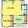 牟岐線/二軒屋駅 車移動 1階 築24年 2LDKの間取り