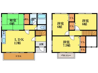 間取図 徳島線/徳島駅 徒歩20分 1-2階 築29年