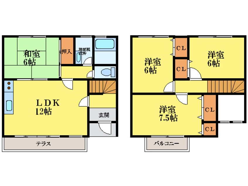 間取図 徳島線/徳島駅 徒歩20分 1-2階 築29年