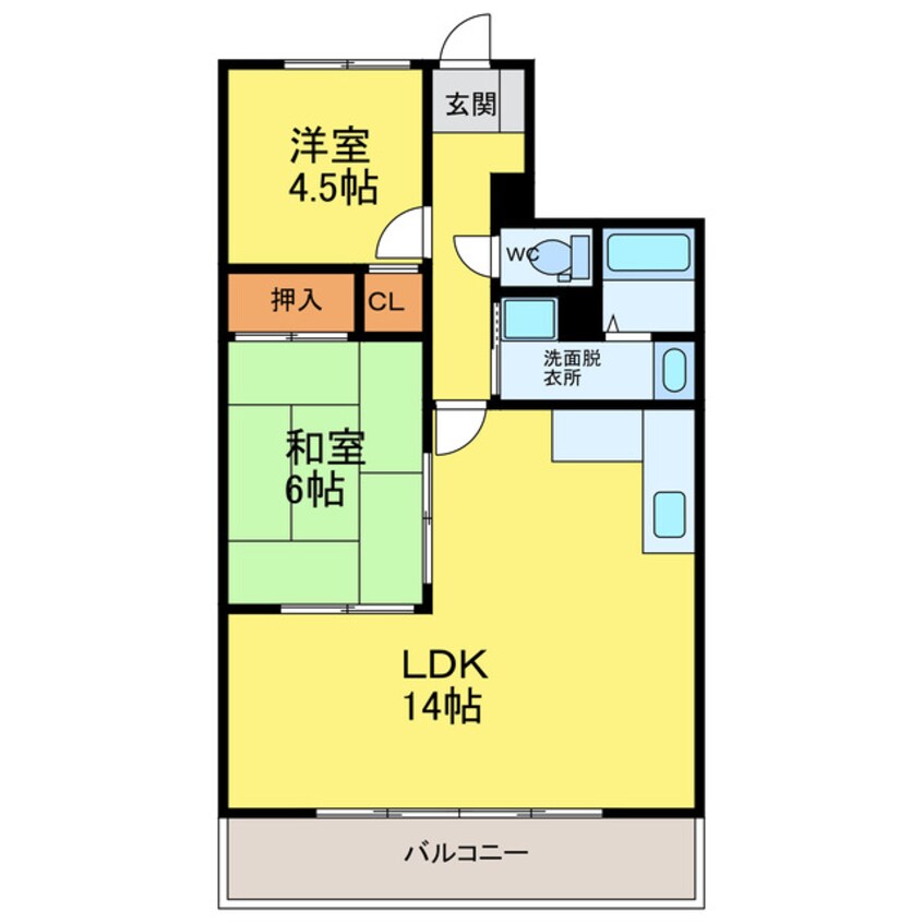 間取図 リバーサイド南末広六番館