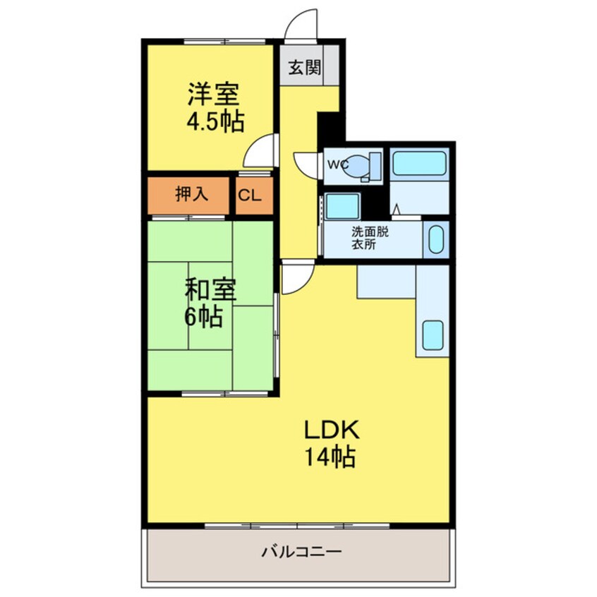 間取図 リバーサイド南末広六番館