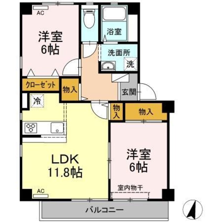 間取図 徳島線/佐古駅 徒歩1分 3階 築22年