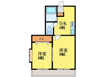 間取図 牟岐線/阿波富田駅 徒歩5分 4階 築23年