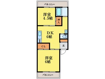 間取図 徳島市営バス/住吉四丁目 徒歩5分 1階 築45年