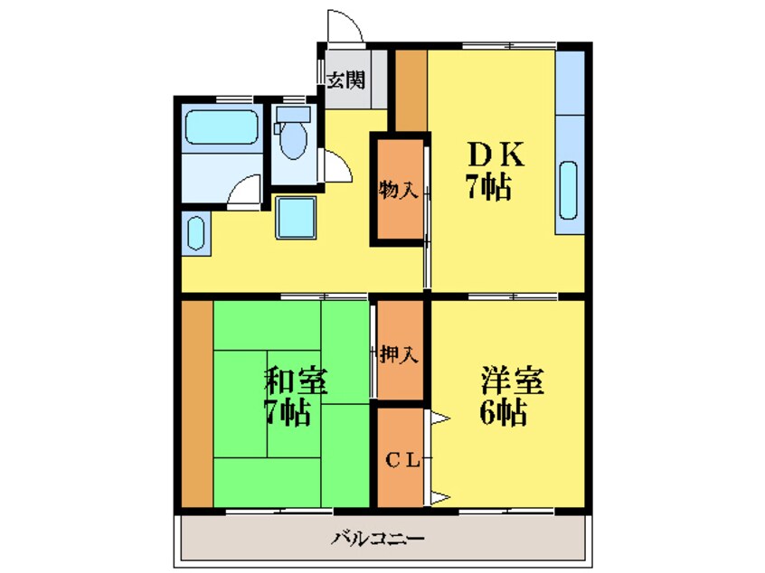 間取図 牟岐線/阿波富田駅 徒歩10分 6階 築40年