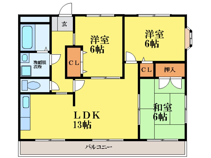 間取図 徳島線/徳島駅 徒歩15分 2階 築25年