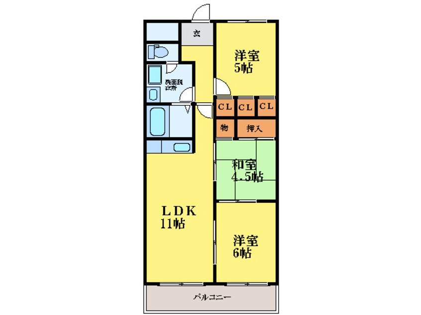 間取図 徳島市営バス/末広一丁目 徒歩3分 9階 築33年