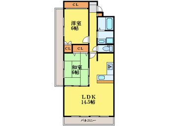 間取図 牟岐線/二軒屋駅 徒歩10分 3階 築26年