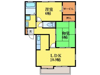 間取図 牟岐線/地蔵橋駅 徒歩5分 2階 築25年