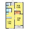 中内住宅 2LDKの間取り