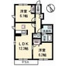 徳島市営バス/工業高校前 徒歩8分 1階 築11年 2LDKの間取り