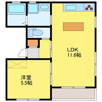 間取図 徳島市営バス/富田小学校前 徒歩3分 1階 築13年