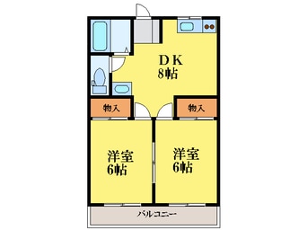 間取図 牟岐線/二軒屋駅 徒歩15分 3階 築26年