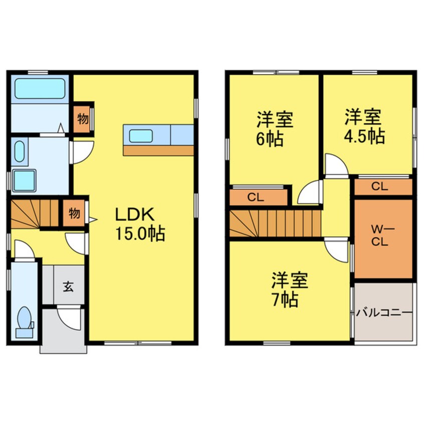 間取図 徳島線/佐古駅 徒歩20分 1-2階 築9年