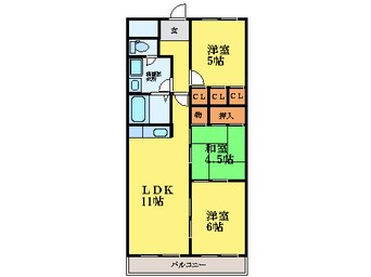 間取図 牟岐線/地蔵橋駅 徒歩5分 3階 築30年