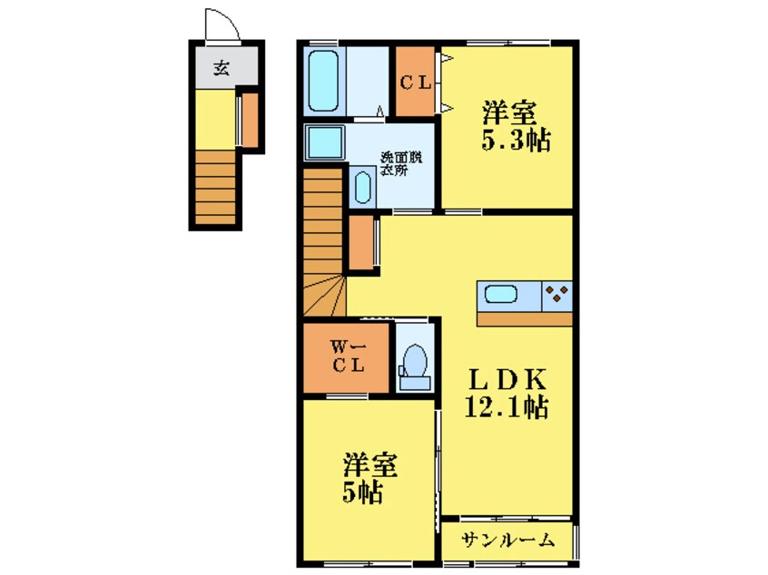 間取図 ユニヴァリィ２東吉野A B