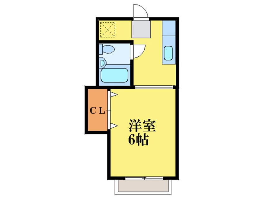 間取図 徳島バス（徳島市）/榎瀬 徒歩8分 2階 築38年