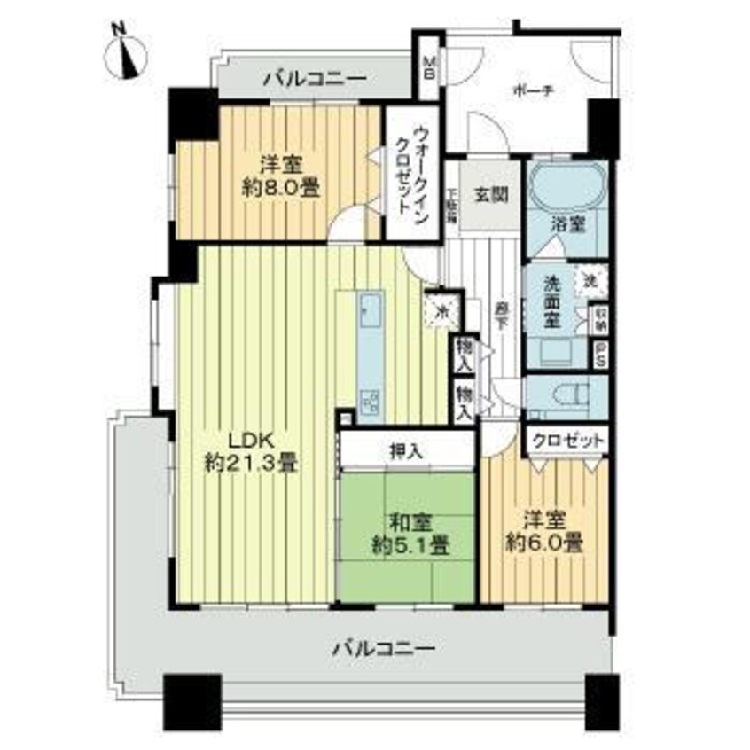 間取図 徳島線/徳島駅 徒歩13分 4階 築19年
