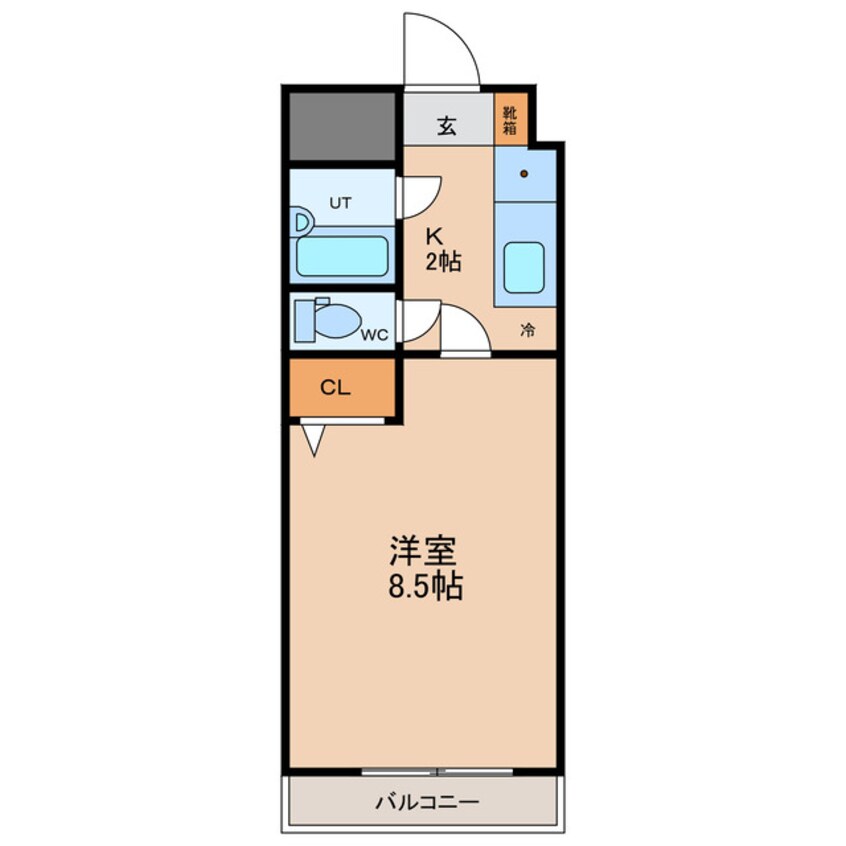 間取図 高徳線/徳島駅 徒歩12分 1階 築34年