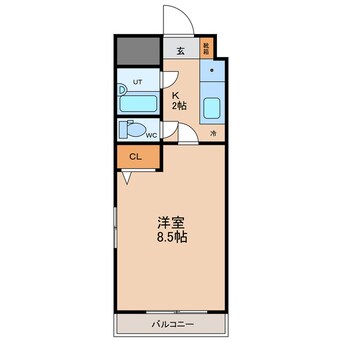 間取図 高徳線/徳島駅 徒歩12分 2階 築34年