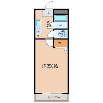 間取図 高徳線/徳島駅 徒歩12分 4階 築34年