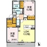 牟岐線/二軒屋駅 徒歩6分 2階 築7年 2LDKの間取り