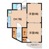 高徳線/徳島駅 徒歩20分 3階 築36年 2DKの間取り