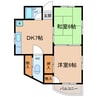 高徳線/徳島駅 徒歩20分 2階 築36年 2DKの間取り