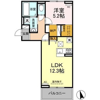 間取図 牟岐線/二軒屋駅 徒歩11分 2階 築2年