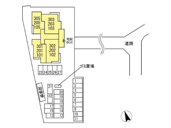 配置図 高徳線/佐古駅 徒歩15分 3階 1年未満